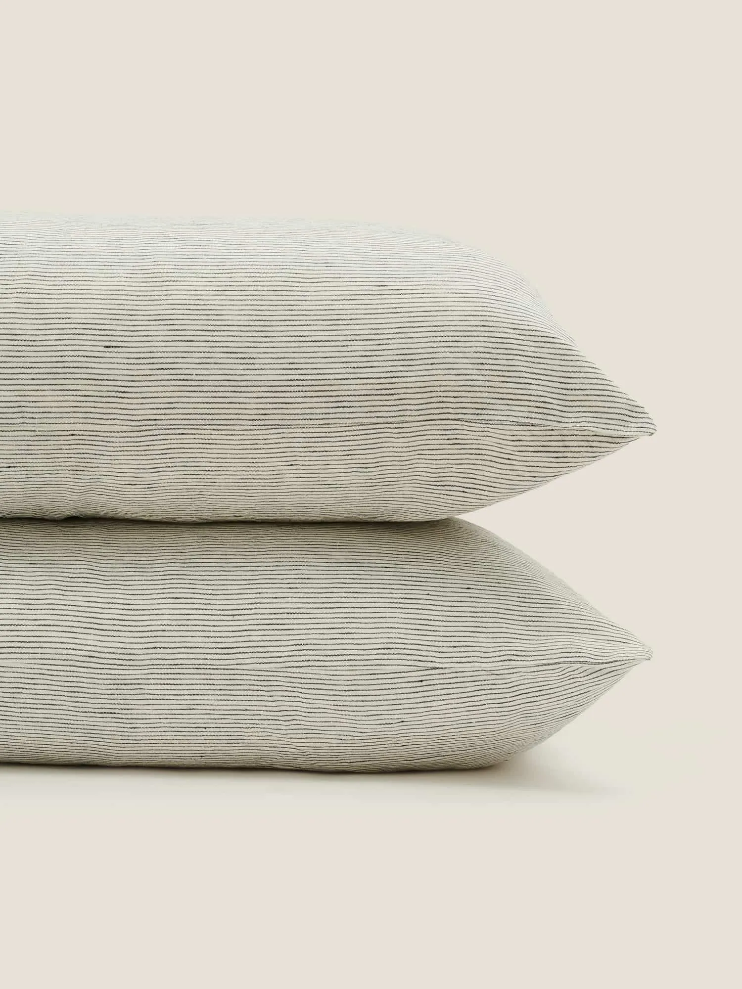 100% Linen Pillowcase Set (of two) in Pencil Stripes