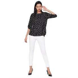 109F Black Polka Dot Top