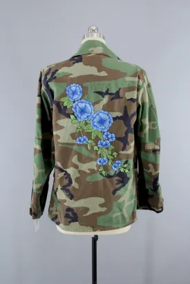 1980s Vintage Marines Embroidered Camouflage Jacket