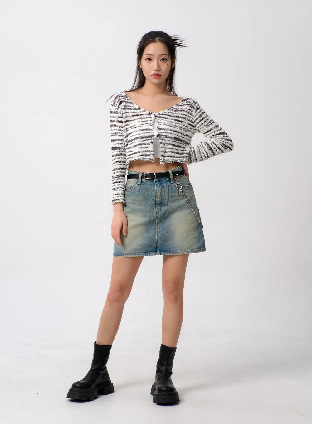 A-Line Denim Mini Skirt BM306