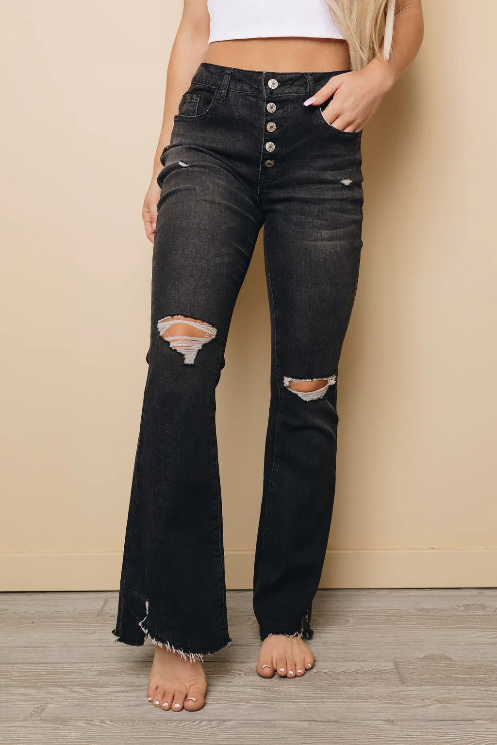 Aliana Ripped Flare Jeans