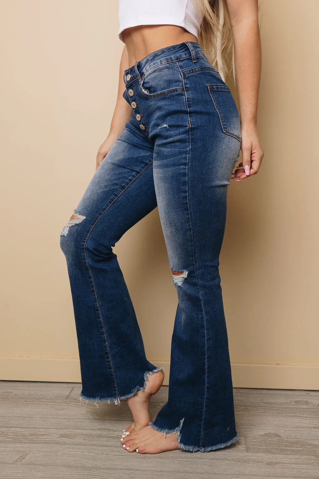 Aliana Ripped Flare Jeans