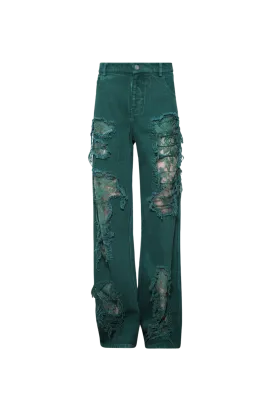 Arboreal Distressed Lace Jeans