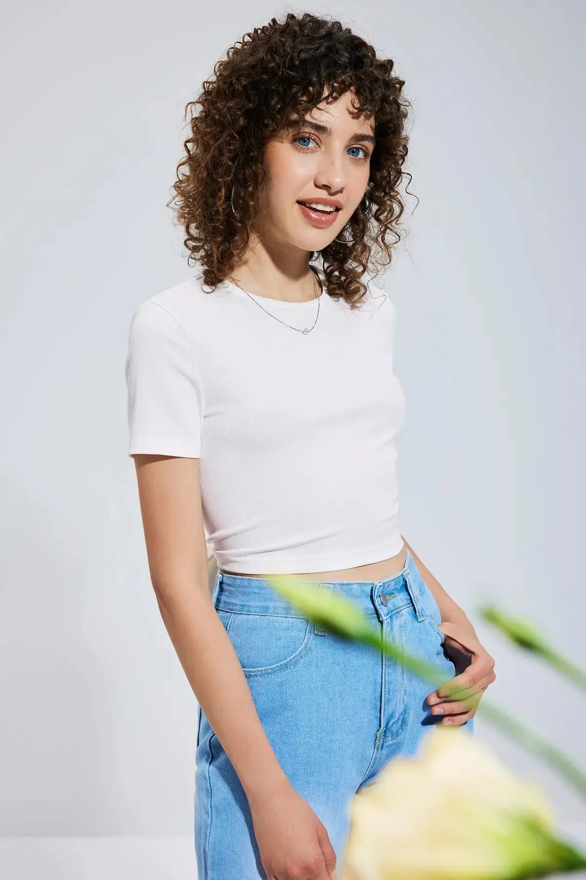 Backless Bow Back Crop Tee