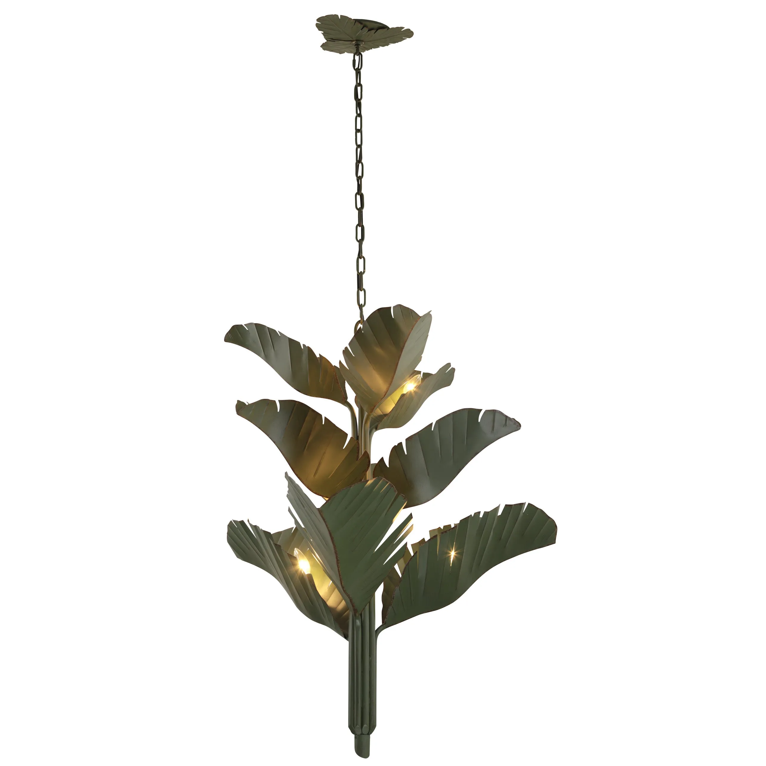 Banana Leaf 901C09 9-Light Chandelier - Banana Leaf