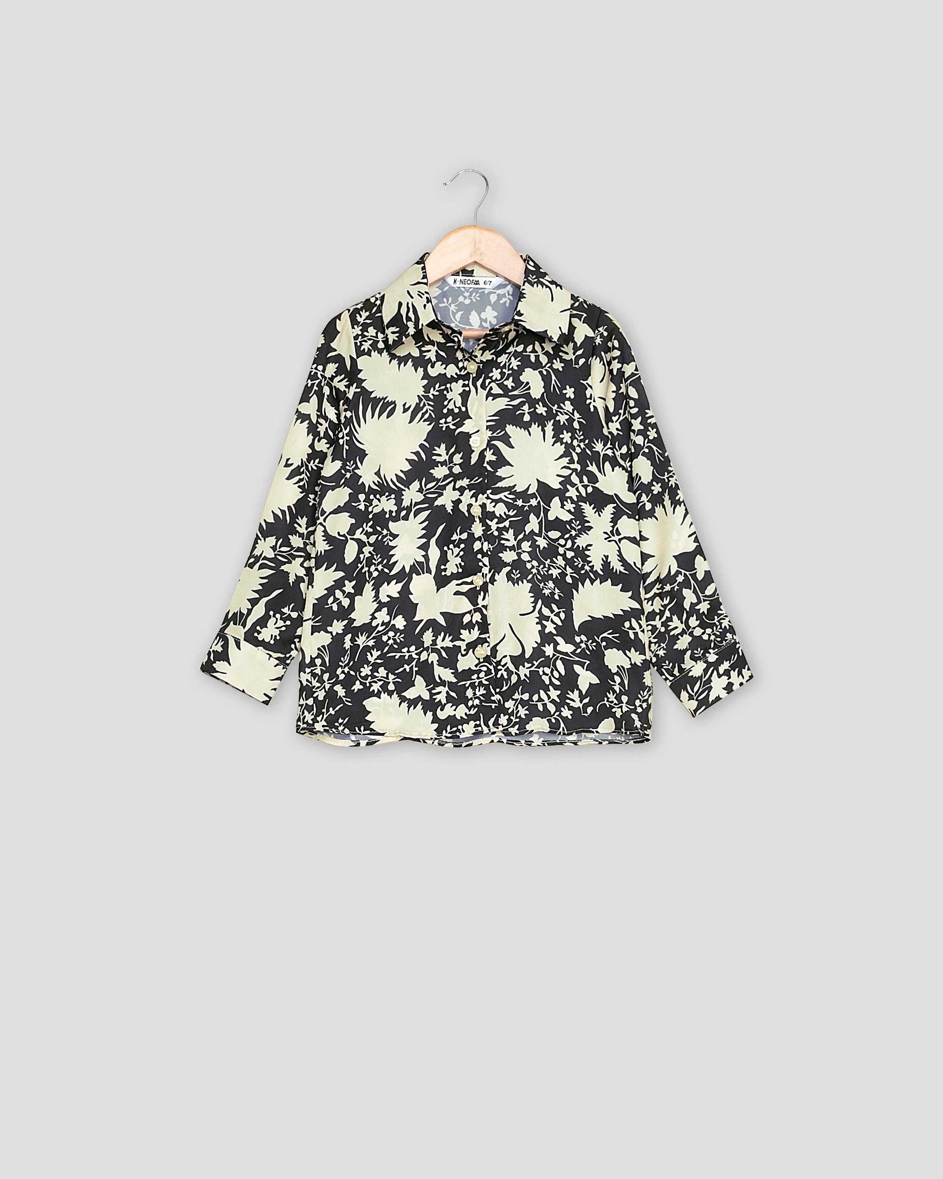 Black Floral Shirt For Girls