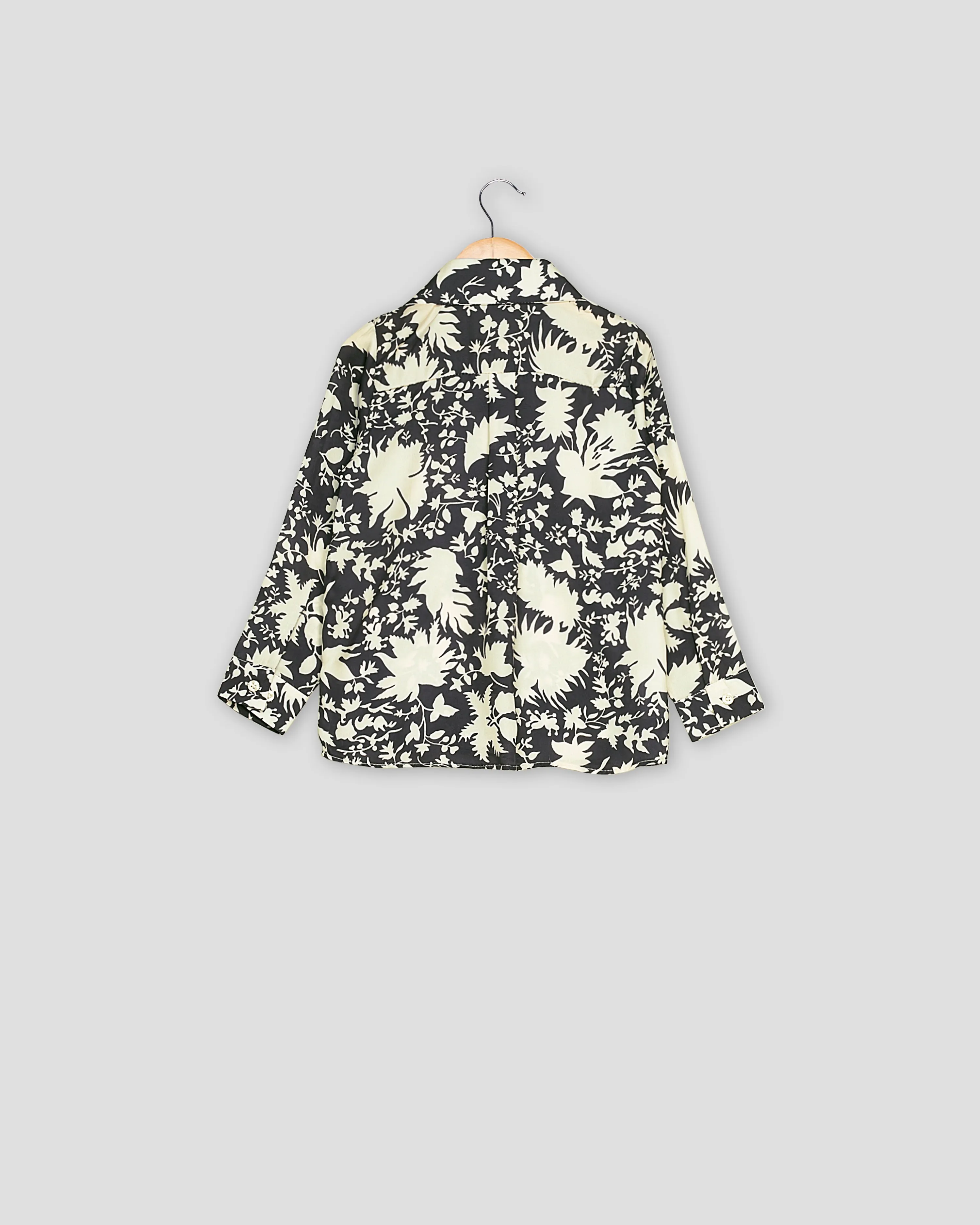 Black Floral Shirt For Girls