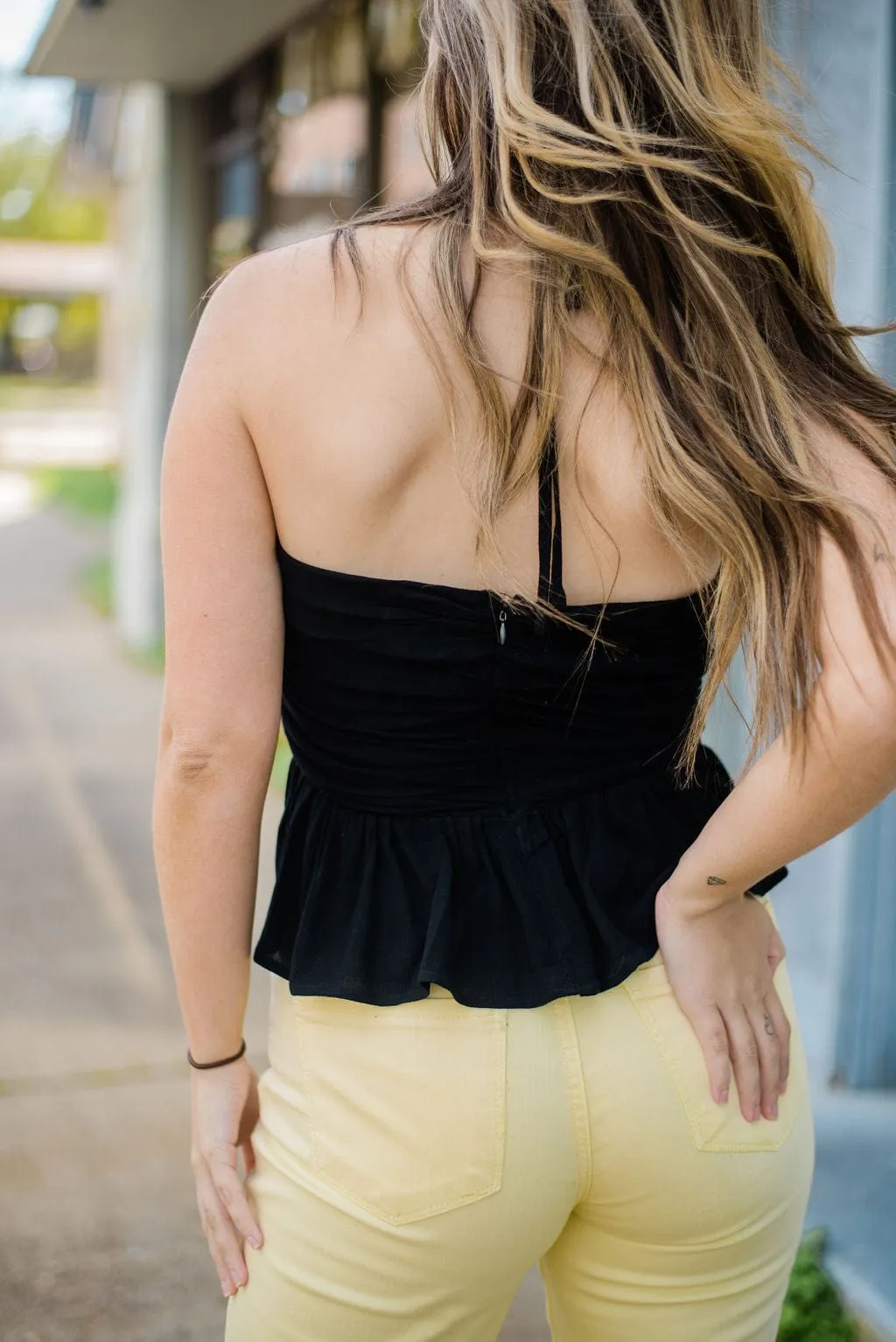 Black Strappy Sleeveless Top