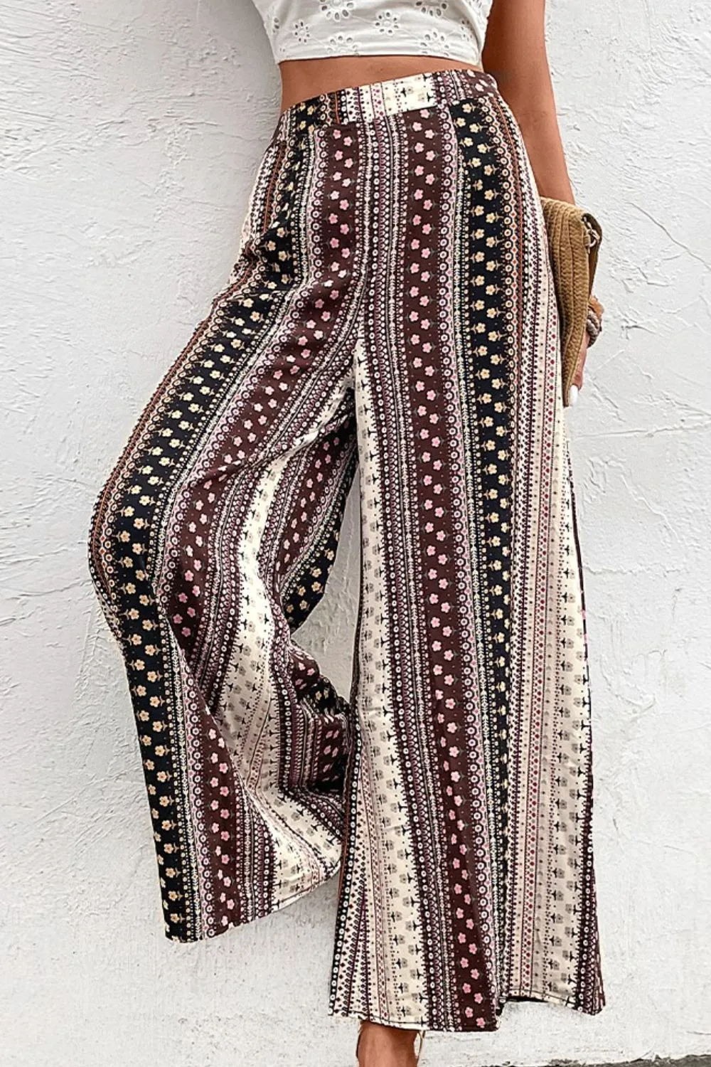 Bohemian Floral High Waist Wide Leg Pants