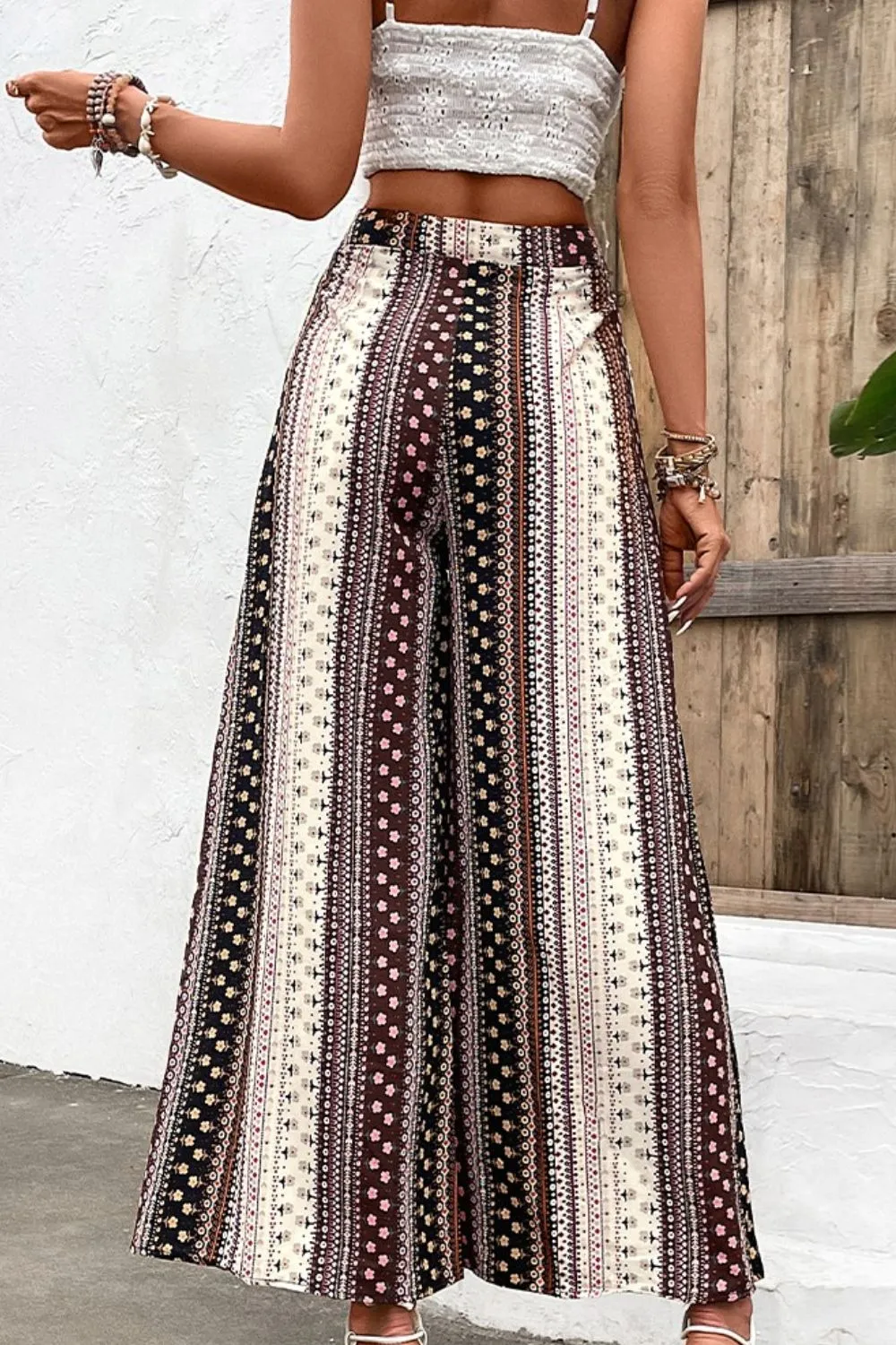 Bohemian Floral High Waist Wide Leg Pants