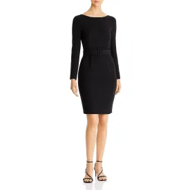 DONNA KARAN Long sleeved Knee- Length Black Dress