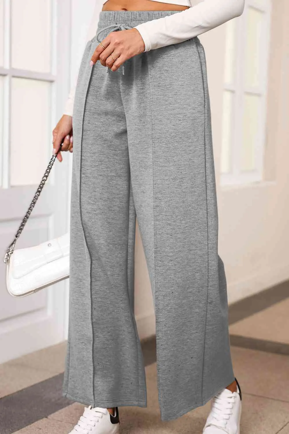 Drawstring High Waist Wide Leg Pants with Pockets (9 colors)