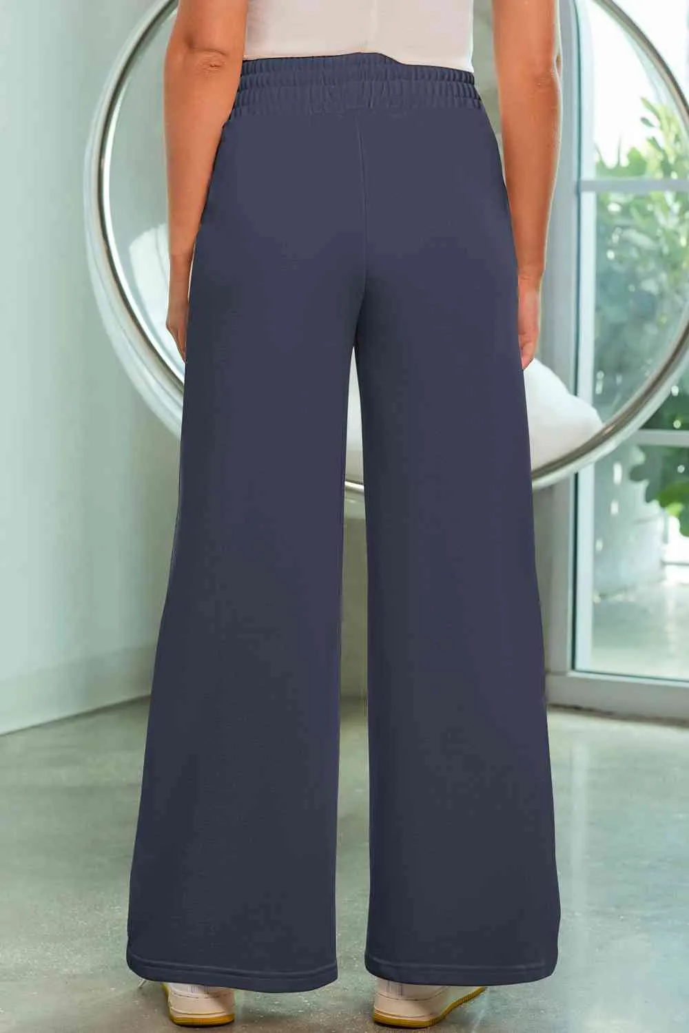 Drawstring High Waist Wide Leg Pants with Pockets (9 colors)