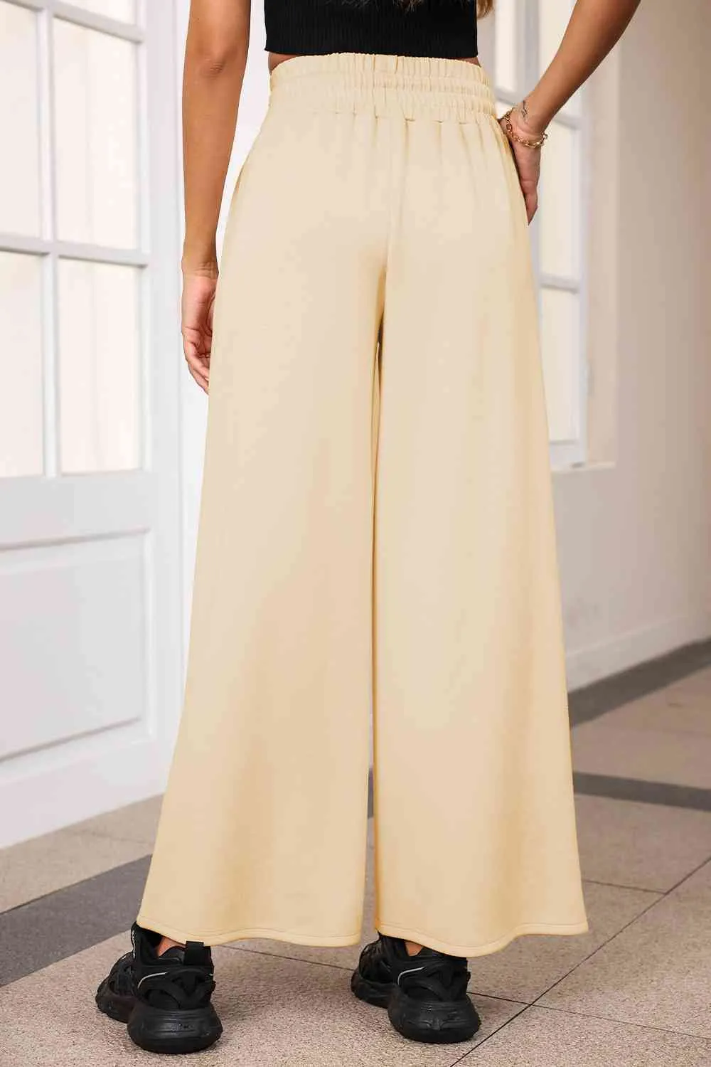 Drawstring High Waist Wide Leg Pants with Pockets (9 colors)