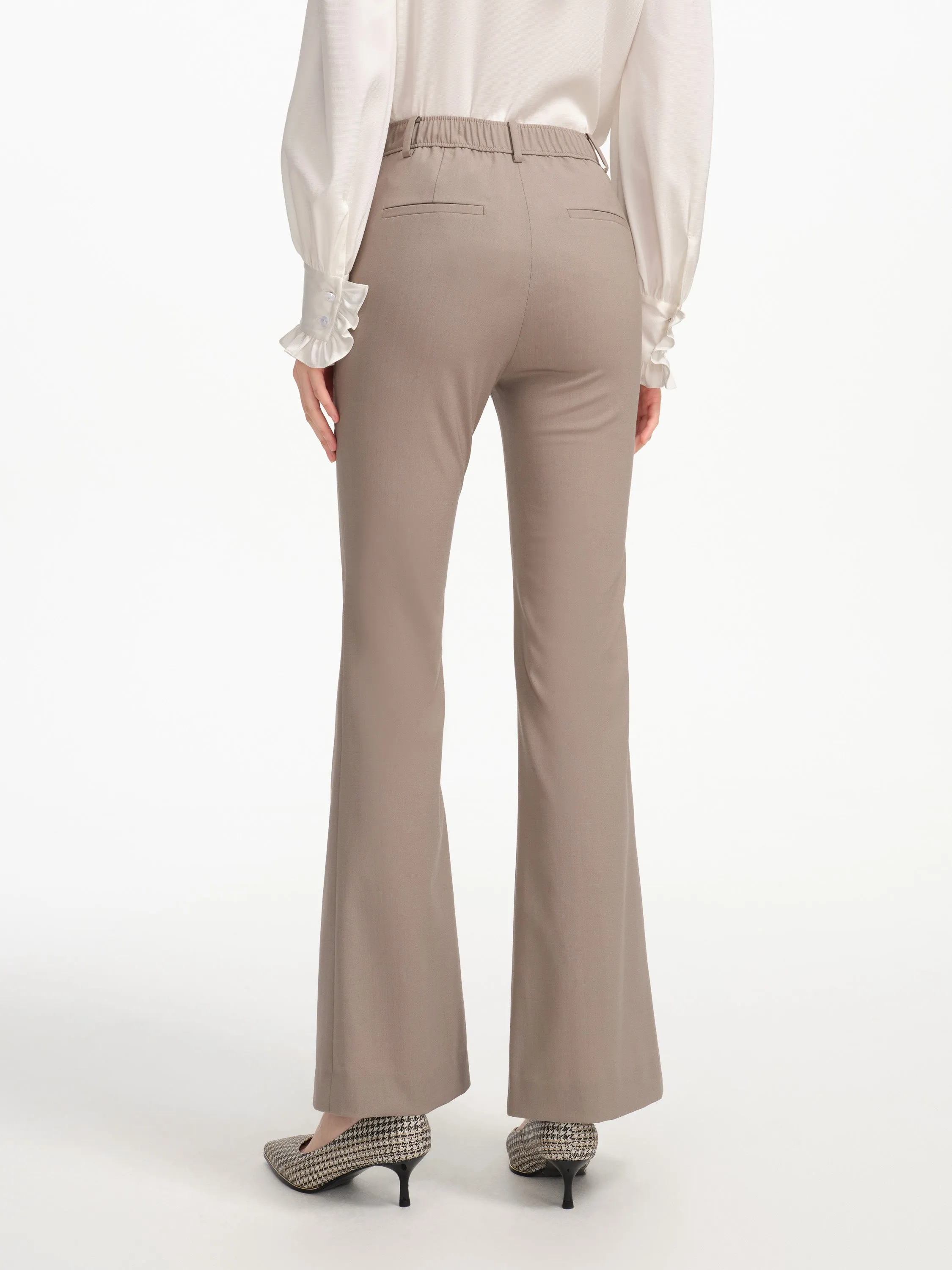 EP YAYING Wool Wide Leg Pants