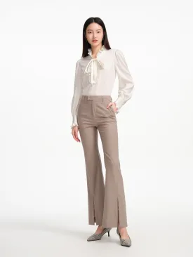 EP YAYING Wool Wide Leg Pants