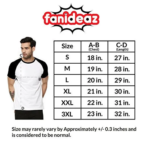 Fanideaz Mens Round Neck Half Sleeve Raglan V for Vegeta DBZ Premium Cotton Tshirt_Black_XXL