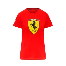 Ferrari Womens Large Shield Tee, Red