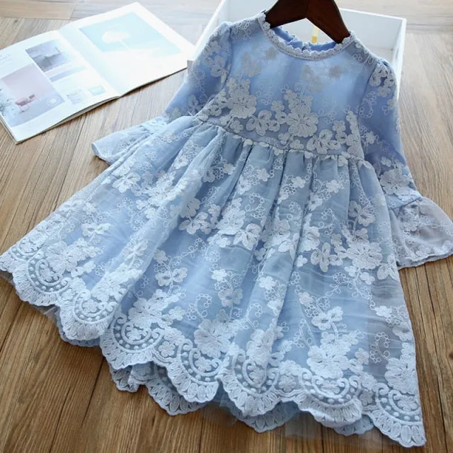 Flower Girl Very European Lace Dress - Half-sleeve Party Dress - Childrens Elegant - Comfort Style