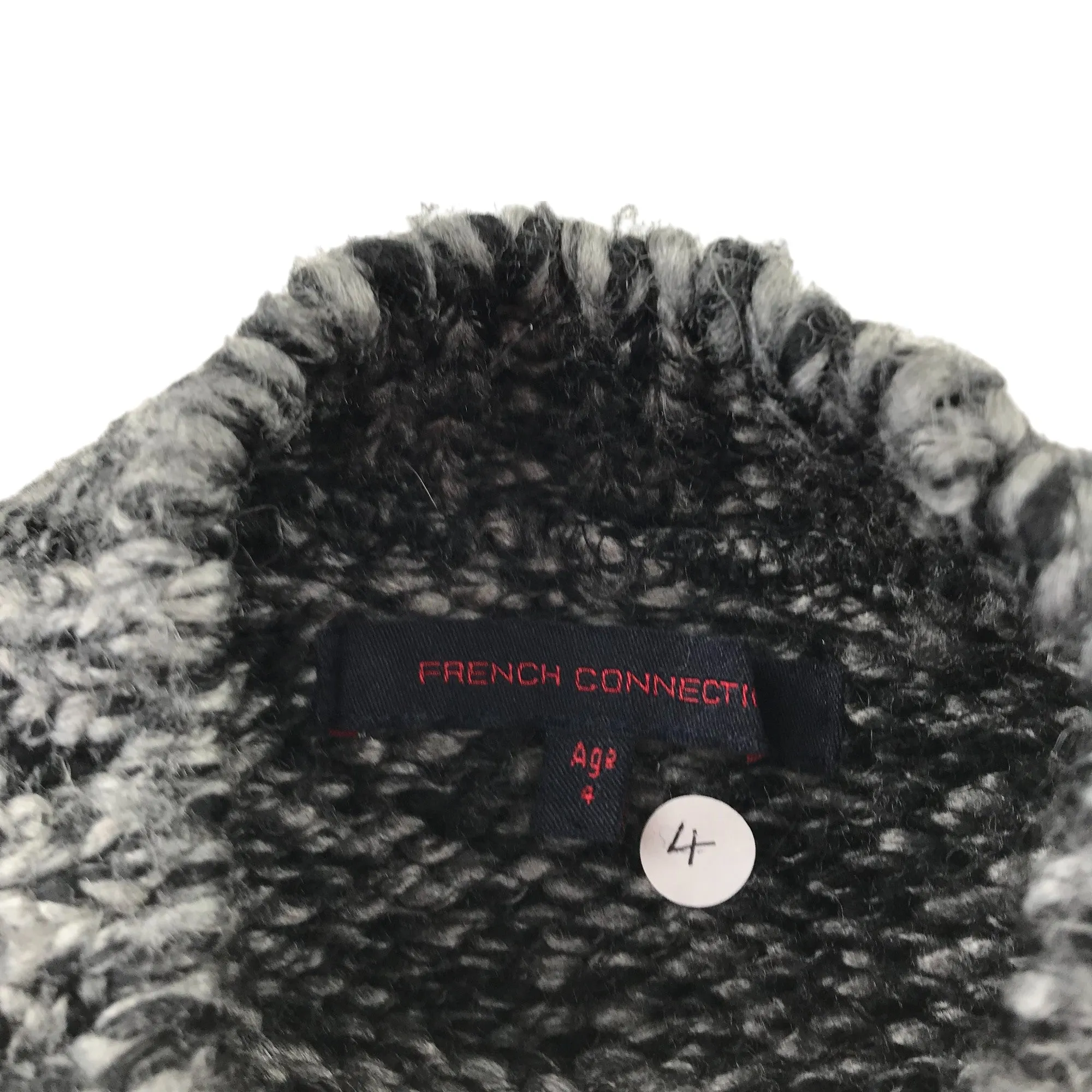 French Connection jumper 4 years grey chunky knitwear high collar