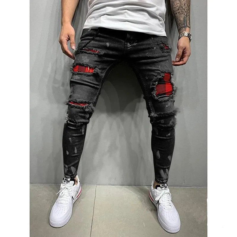 Funki Buys | Pants | Men's Skinny Buckle Strap Zipper Jeans