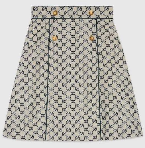 GG Canvas A-line Skirt, Dark Blue