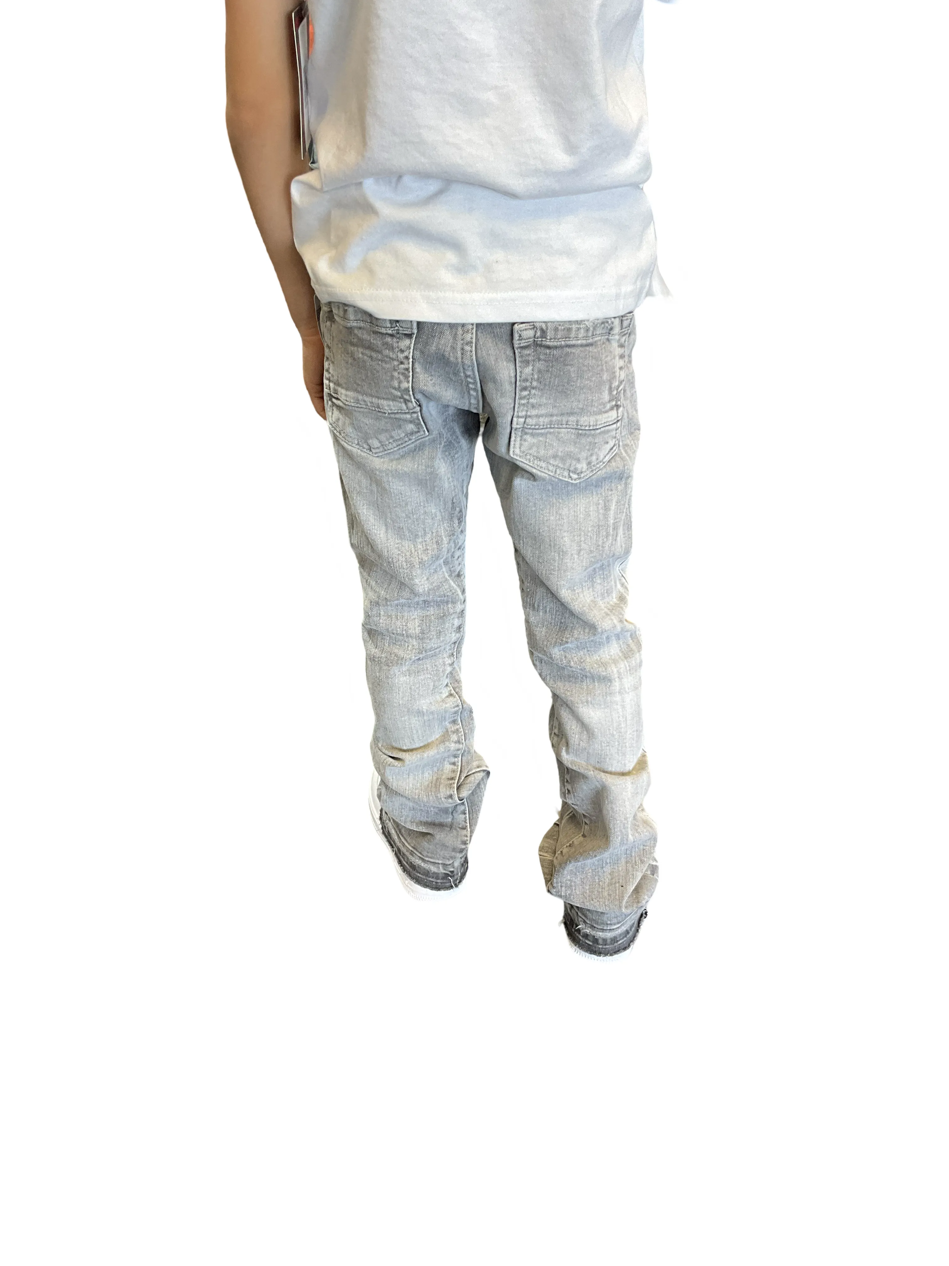 Jordan Craig - Kids Jeans - Ripped Stacked - Cement Wash