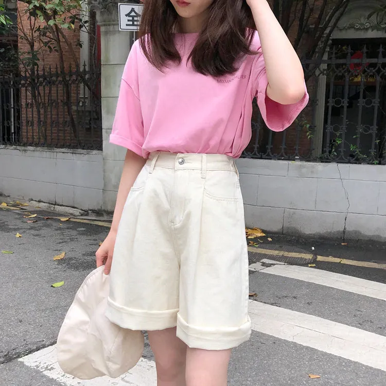 KittenAlarm - High Waist Wide Leg Colors Shorts Pants