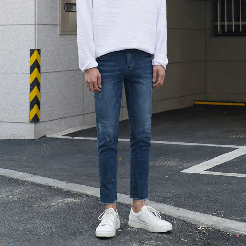 [Korean Style] Ankle-cut Straight Denim Jeans