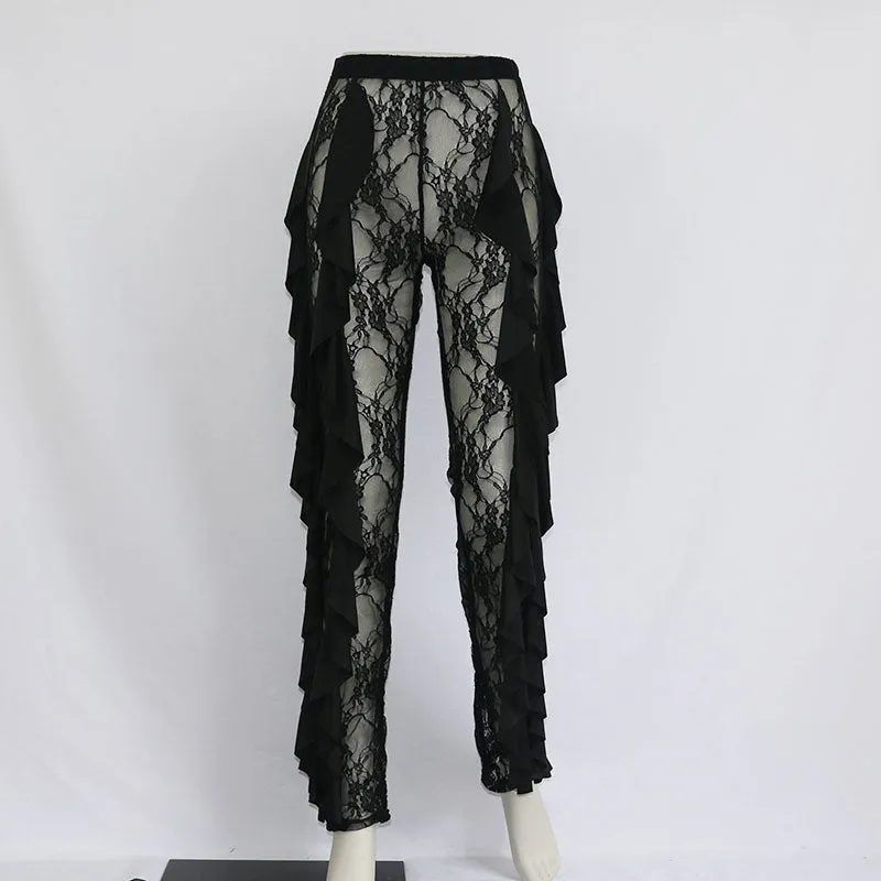 Lace Ruffle Pants