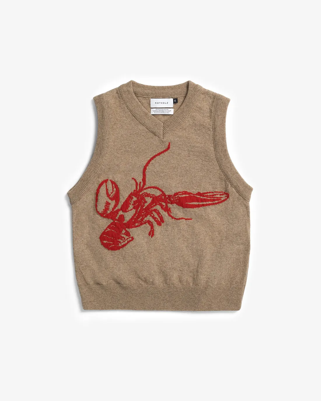 Lobster Wool-Blend Knit Vest Brown