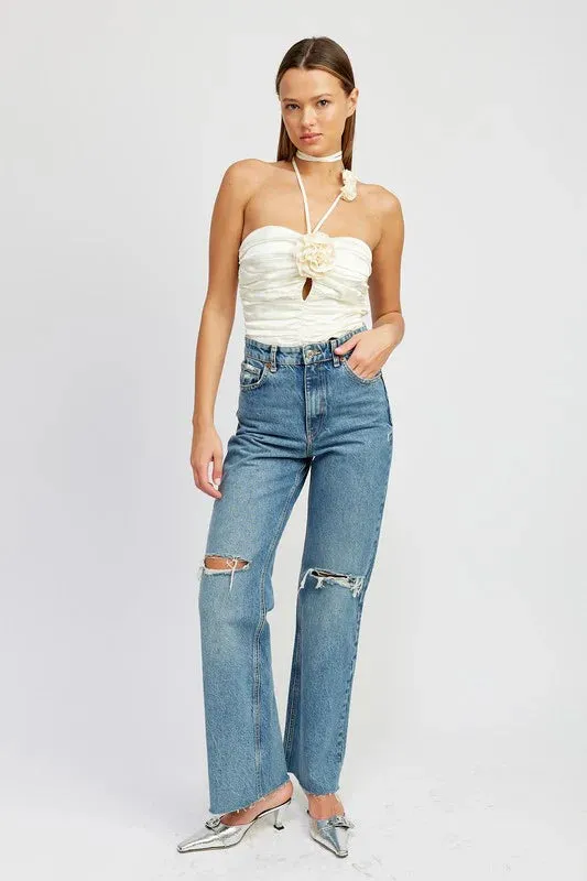 Minka Rosette Crop Top