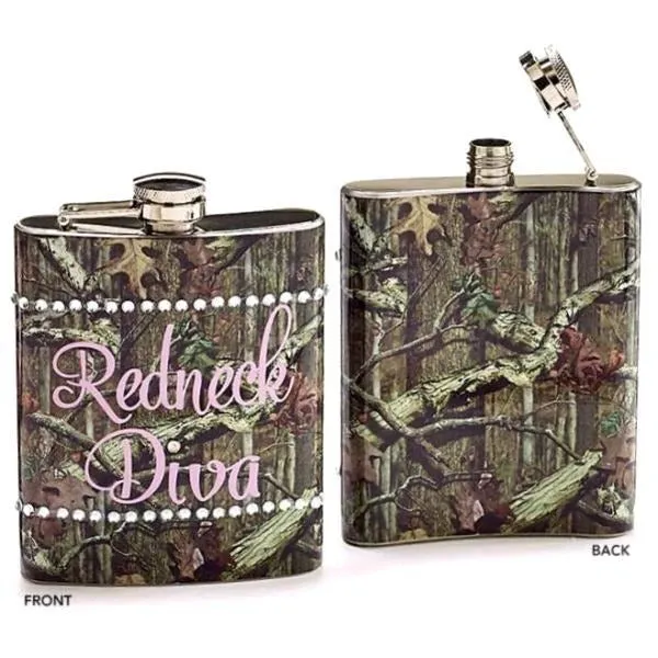 Mossy Oak Camouflage Flask Redneck Diva - Pack of 4