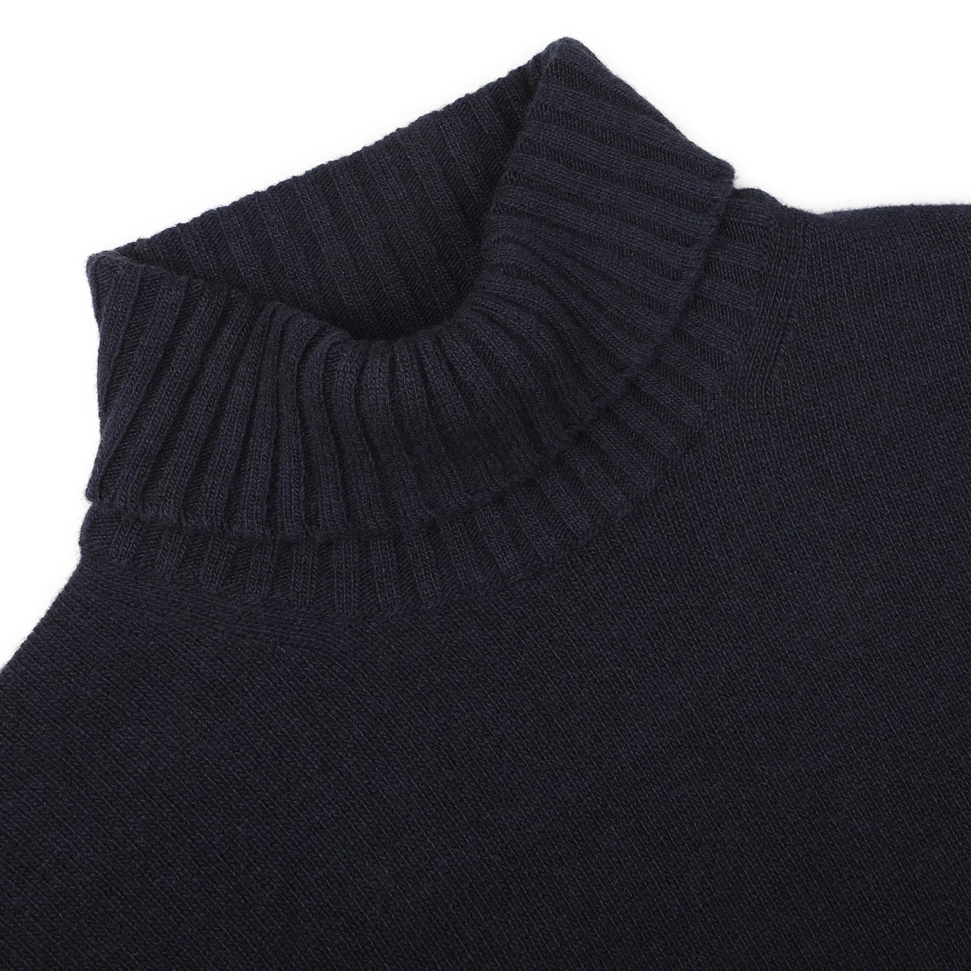 Navy Blue Heavy Wool Cashmere Rollneck