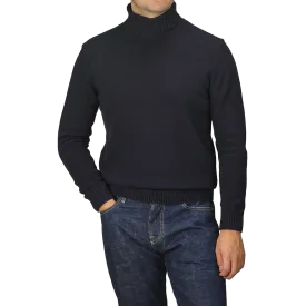 Navy Blue Heavy Wool Cashmere Rollneck