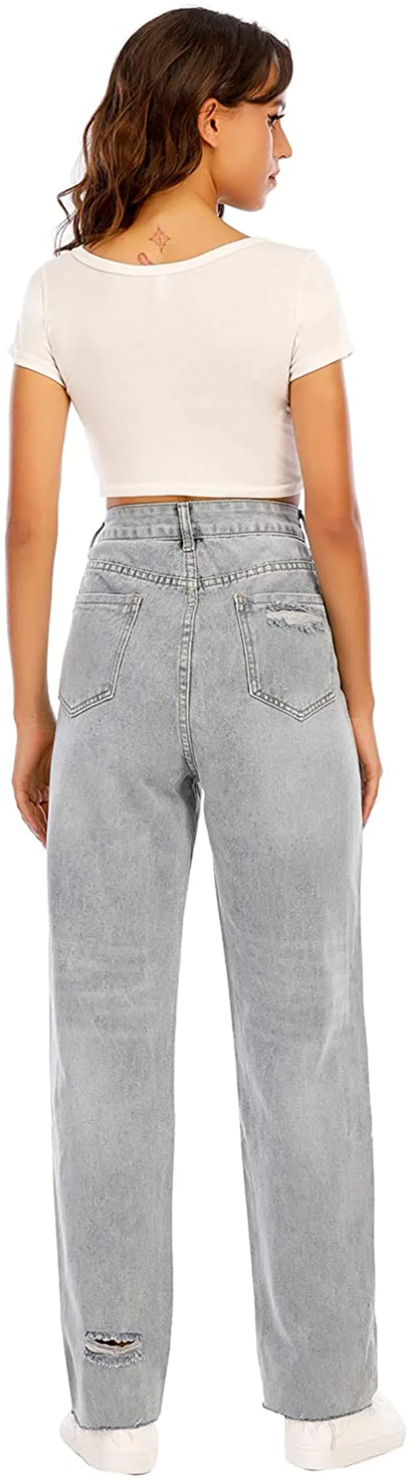 Nother Women's Jeans Straight Leg Ripped Fashion Casual Trousers