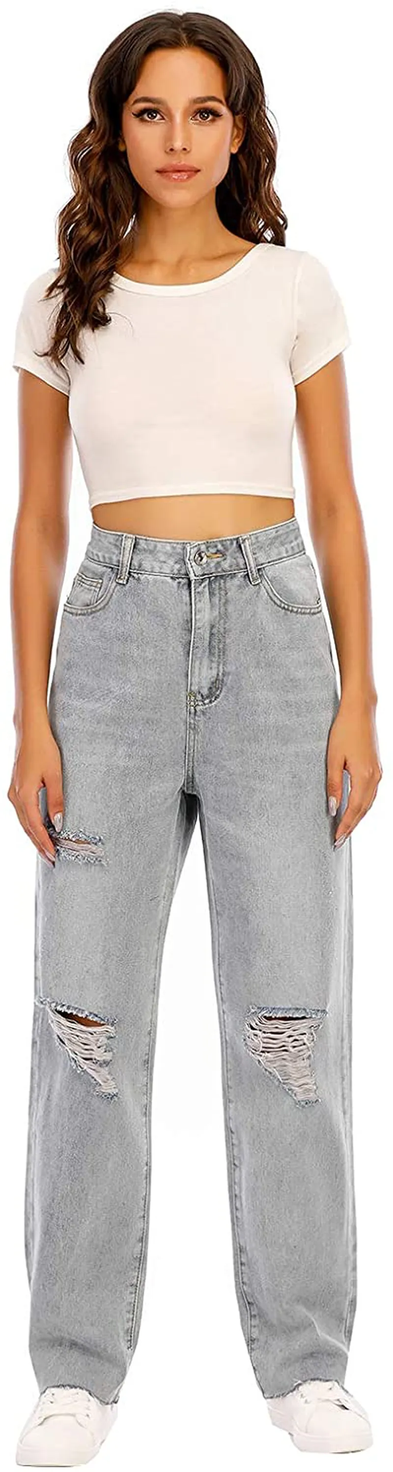 Nother Women's Jeans Straight Leg Ripped Fashion Casual Trousers