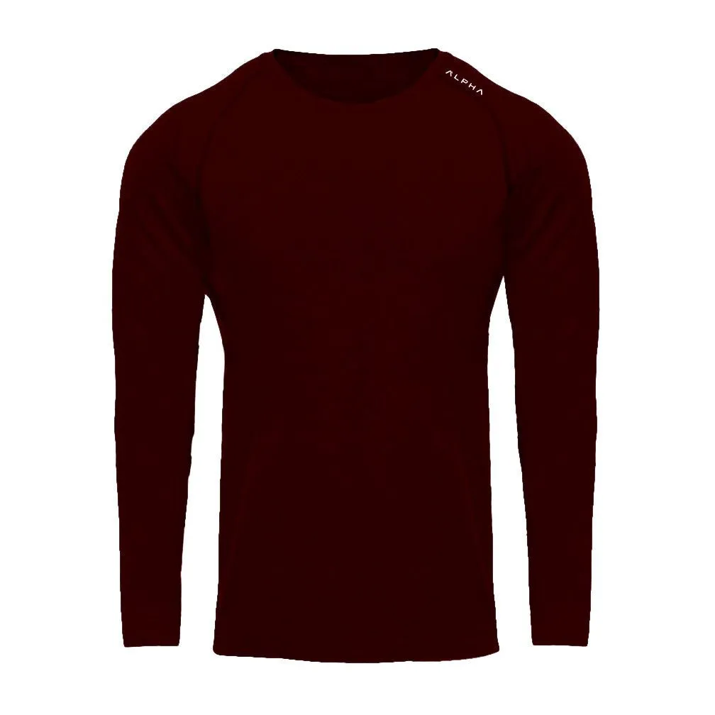 O Neck Long Sleeve Mesh Quick Dry Athletic T Shirt for Men