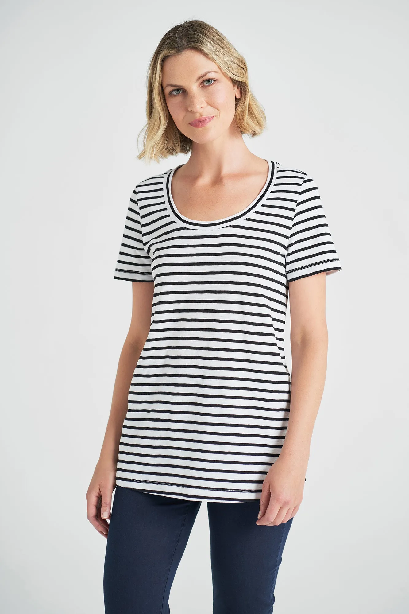 Organic Cotton T-Shirt - Black & White Stripe