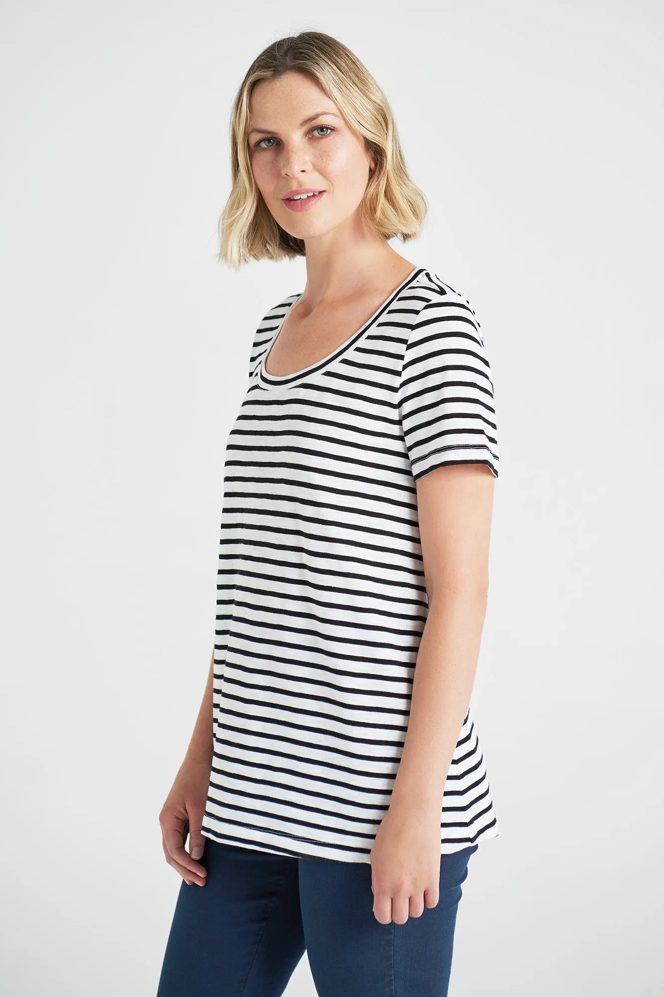 Organic Cotton T-Shirt - Black & White Stripe