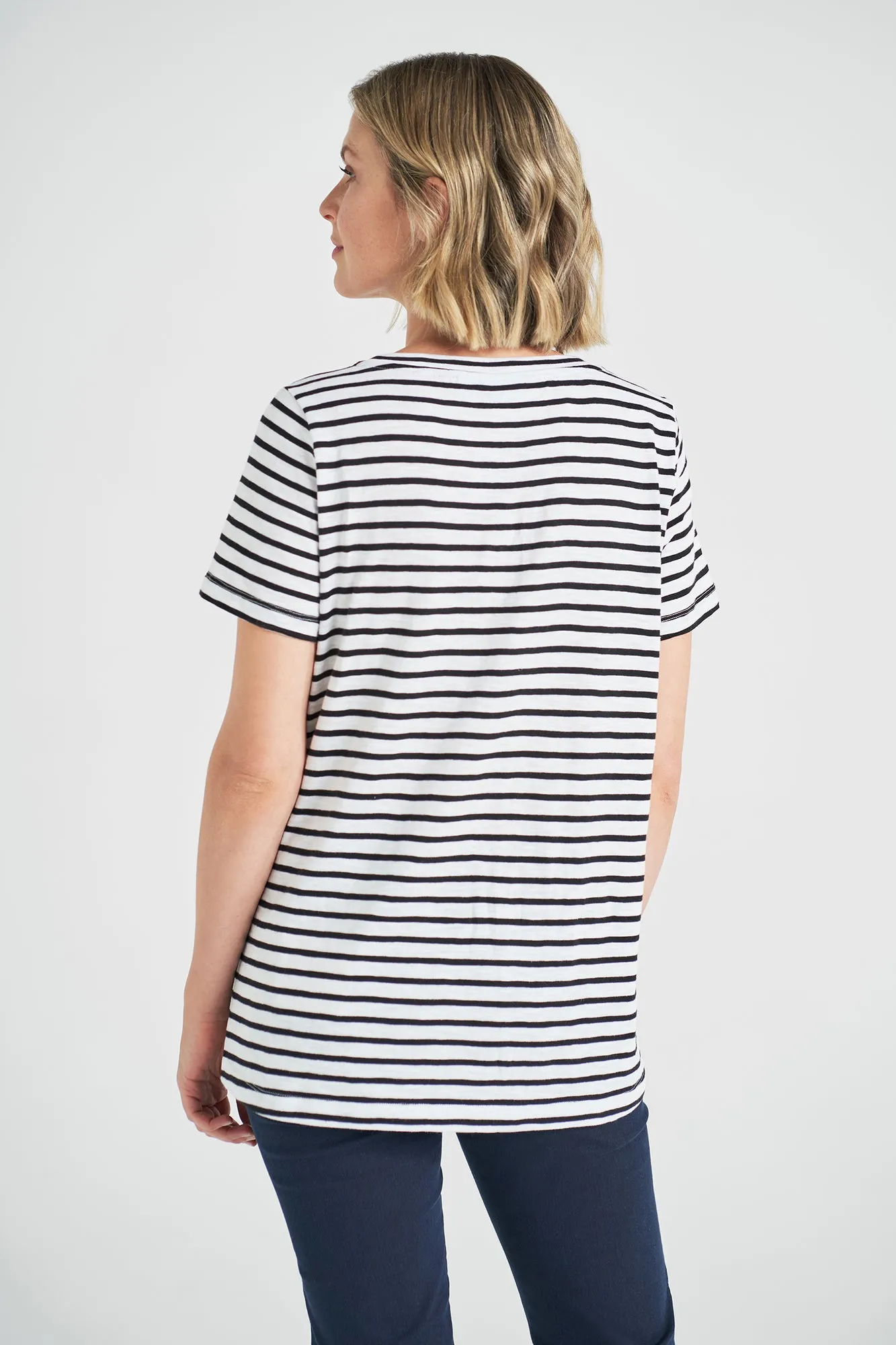 Organic Cotton T-Shirt - Black & White Stripe