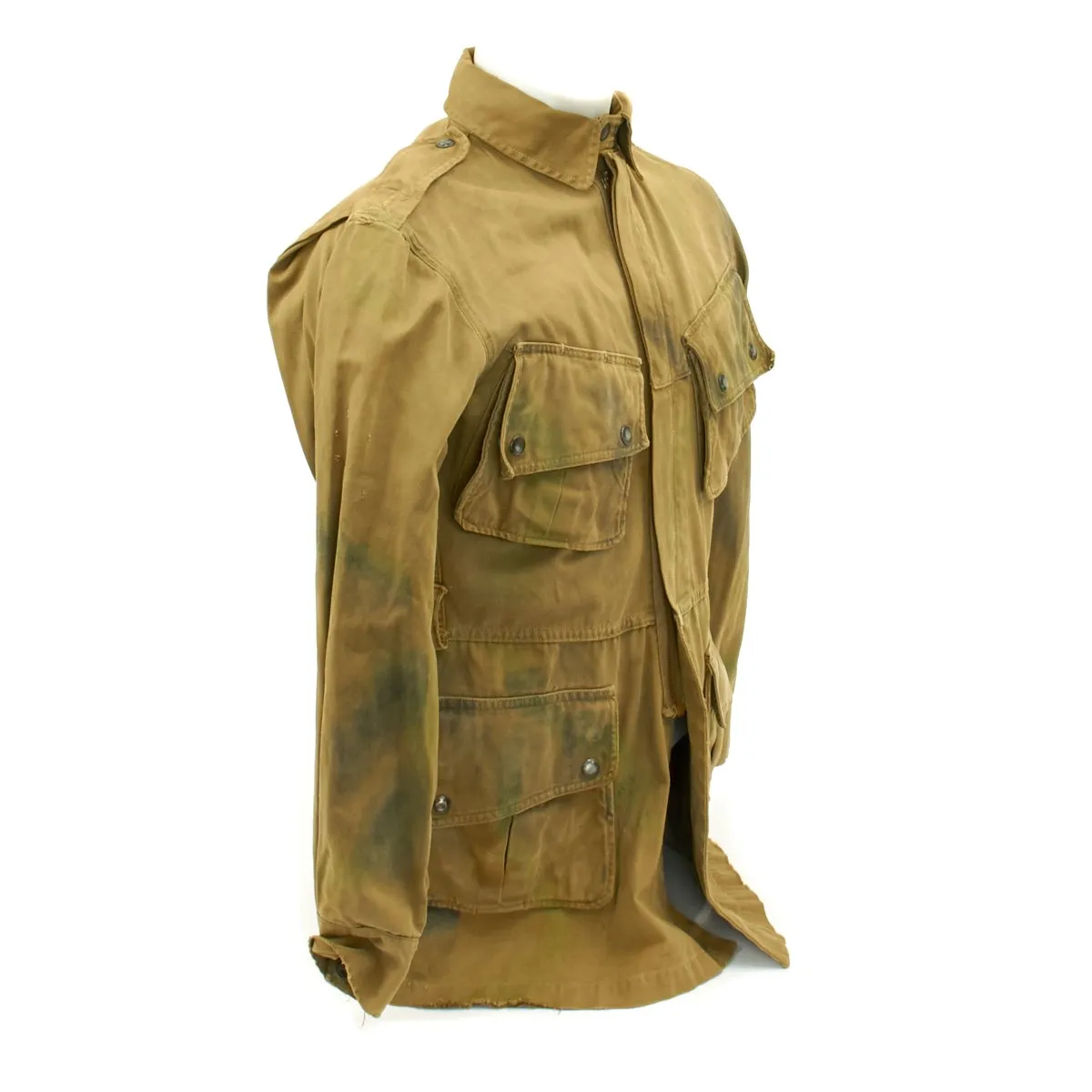 Original U.S. WWII Airborne M1942 Over Spray Camouflage Paratrooper Jacket - RARE