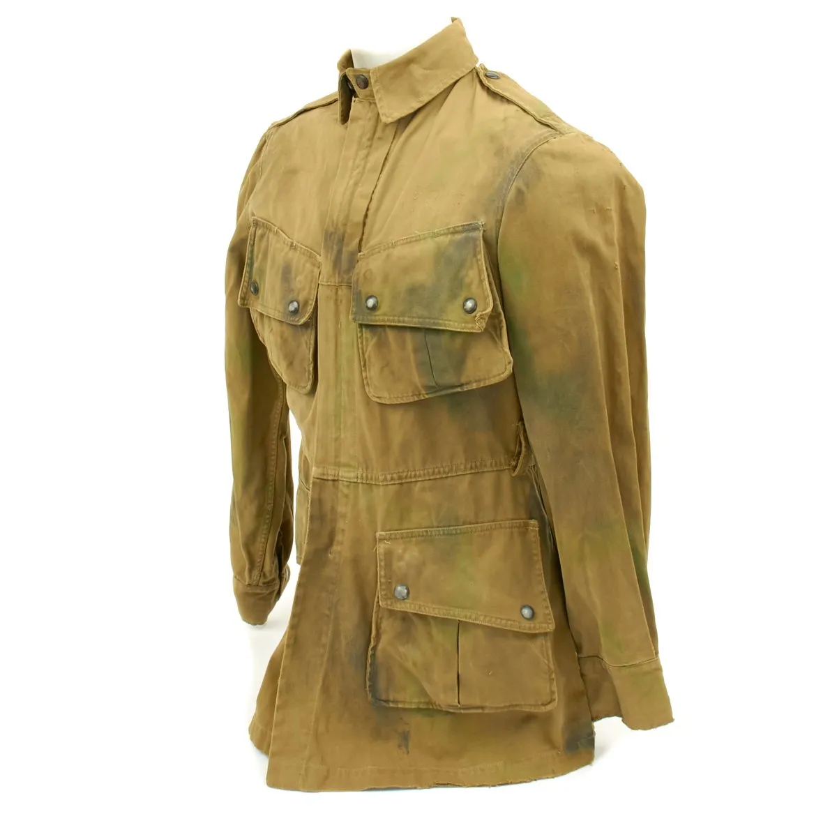 Original U.S. WWII Airborne M1942 Over Spray Camouflage Paratrooper Jacket - RARE