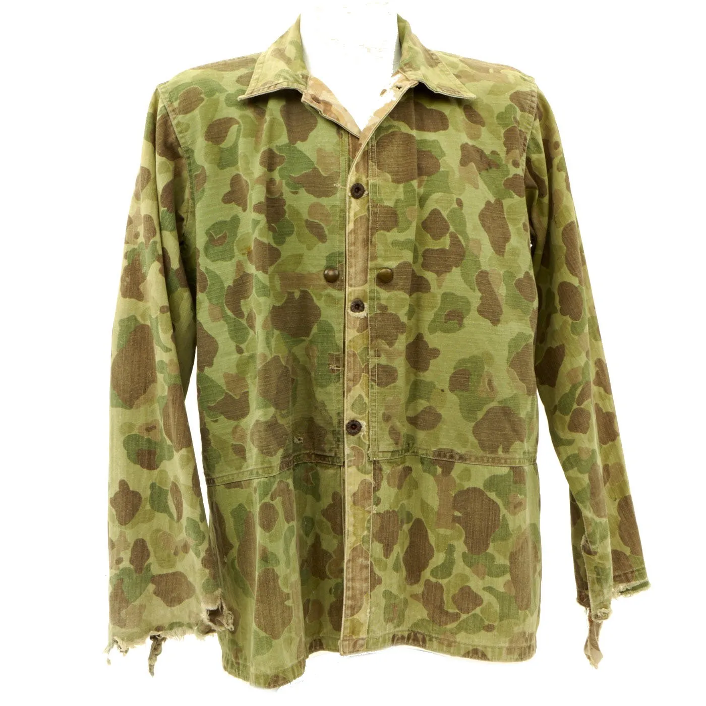 Original U.S. WWII USMC Modified Reversible Camouflage HBT Utility Coat - As Seen in Book