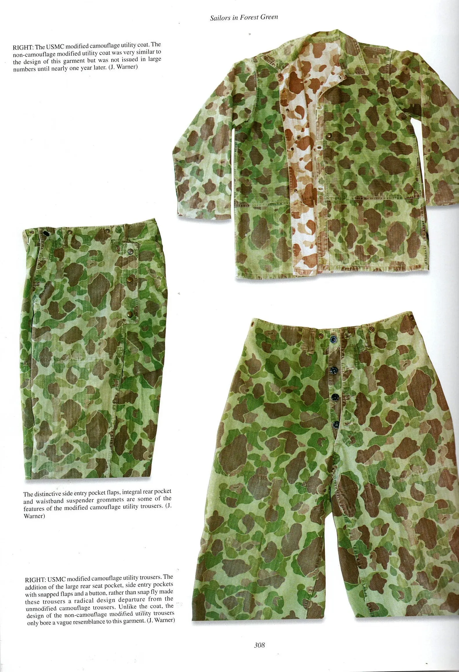 Original U.S. WWII USMC Modified Reversible Camouflage HBT Utility Coat - As Seen in Book