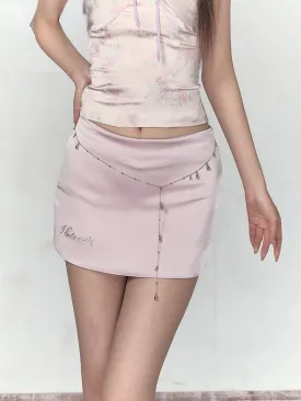 Pink & Silver A-line Mini Skirt