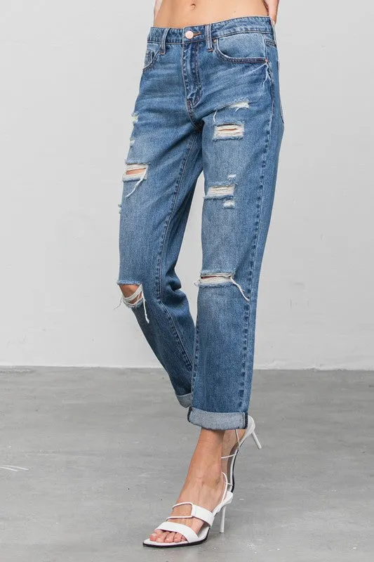 Ripped Boyfriend Jeans