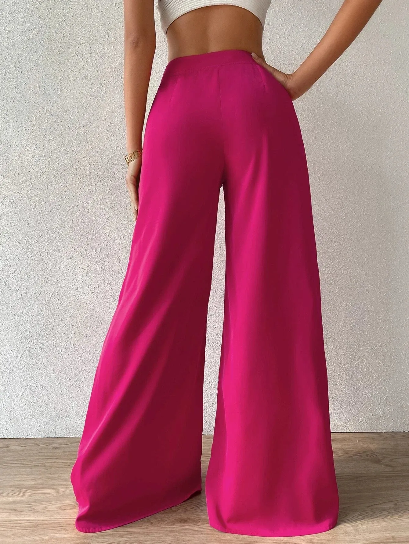 SHEIN Priv̩ High Waist Wide Leg Pants