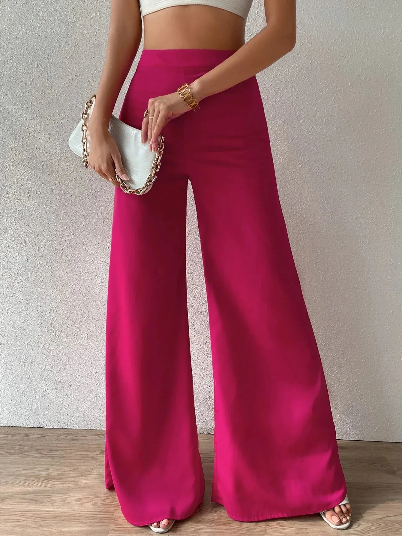 SHEIN Priv̩ High Waist Wide Leg Pants