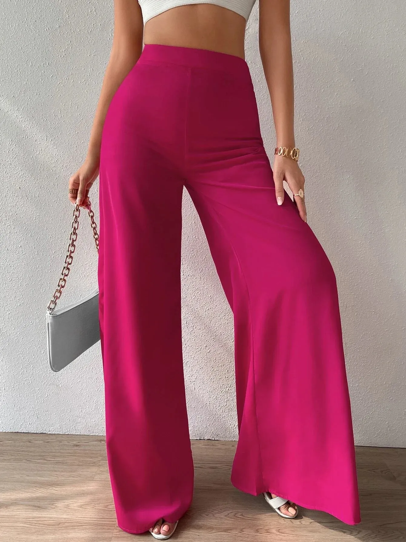 SHEIN Priv̩ High Waist Wide Leg Pants